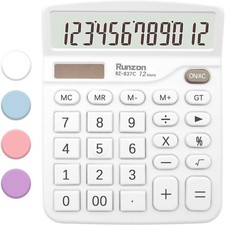 Basic Office Desktop Calculator - 12 Digit, Large LCD Display, N-White 