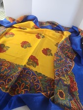 Bright Scarf Hijab Made in Italy Floral Large Square 30 x 30 inch