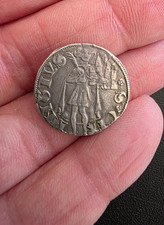 Moneta Pesaro Terzo di Grosso Costanzo I Sforza San Terenzio 1473-1483 Argento