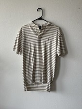 Polo Ralph Lauren Men's Striped Polo Shirt White/Tan Size Small