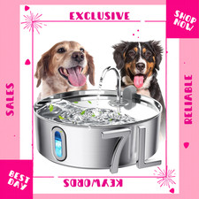 NEW Dog Water Fountain 7L Stainless Steel Automatic Pet Dispenser Quiet Pump