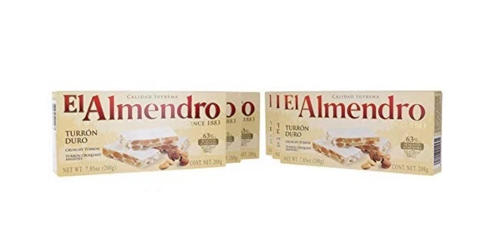 3 件装 1 El Almendro CALIDAD Suprema Crunchy 杏仁 Turron W 蜂蜜 7.05 盎司 200 克 — 第 2/4 张图片
