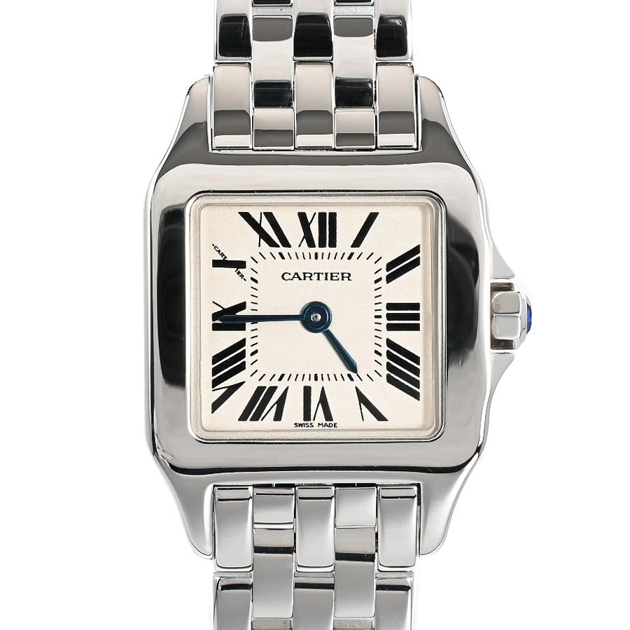 CARTIER WATCH SANTOS DEMOISELLE SM W25064Z5 QUARTZ WHITE STAINLESS STEEL WOMEN'S