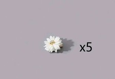 5 pcs Fabric Flower Hair Clip Set, Chinese Style Bridal Headdress White 5 ct