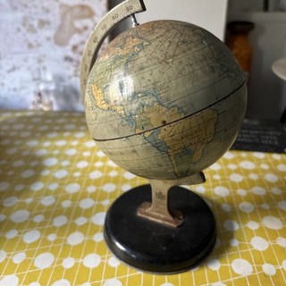 Small Vintage Metal Globe