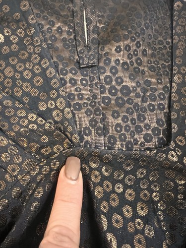 Ports 1961 Silk blend Blouse Women’s Size 4 Black Bronze Shimmer Asymmetrical - Picture 15 of 15