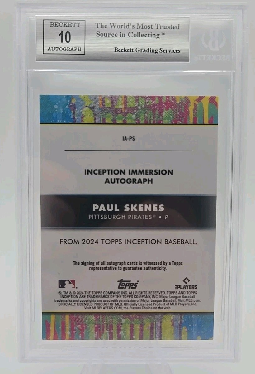 2024 Topps Inception Paul Skenes RC Auto Immersion /100 Pittsburgh