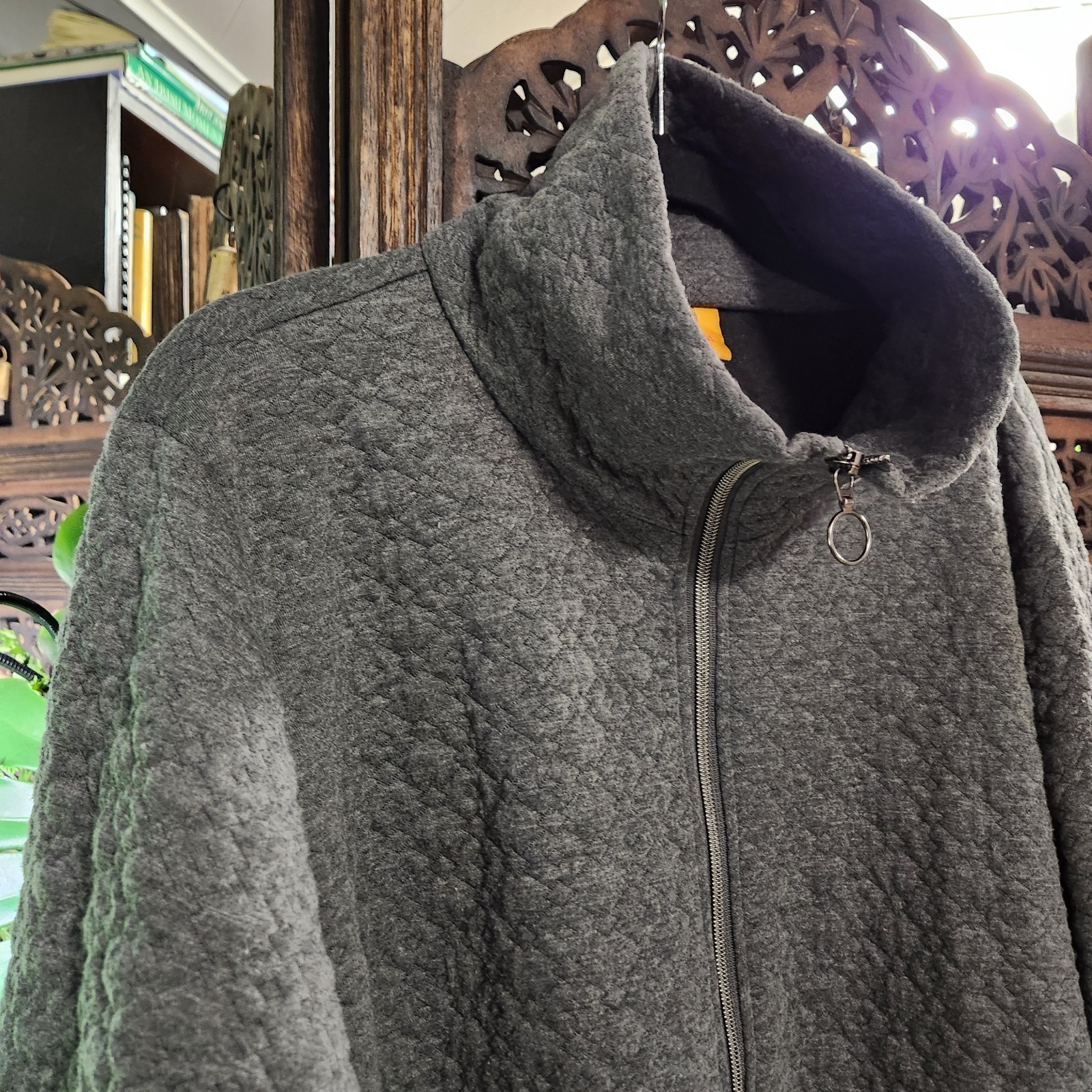 Ruby Rd Quilted Gray Full Zip Jacket Coat Women S… - image 7