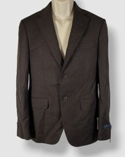 Tommy Hilfiger Men's Brown Modern-Fit Stretch Wool Suit Jacket Size 36S