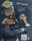 Magic Johnson Lakers 16x20 Beckett BAS Witnessed 2X Signed Basketball Photo COA!