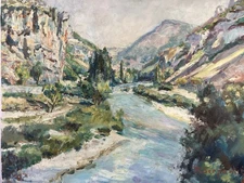 Roger SERPANTIE (1891-1974) Oil On Canvas: Presumed View Of The Gorges Of Tarn