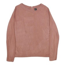 ZEBRA Womens Pink Plain Pullover Regular Knit Crew Neck Jumper S Soft