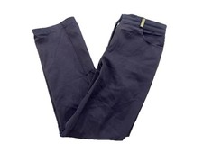 St. John Sport Brown Gold Cotton High Rise Straight Leg Pants Women s Size 8