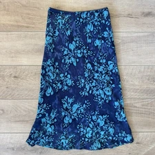 Vintage Y2K sheer low rise blue floral slip skirt 90’s 00’s Aesthetic Fairycore 