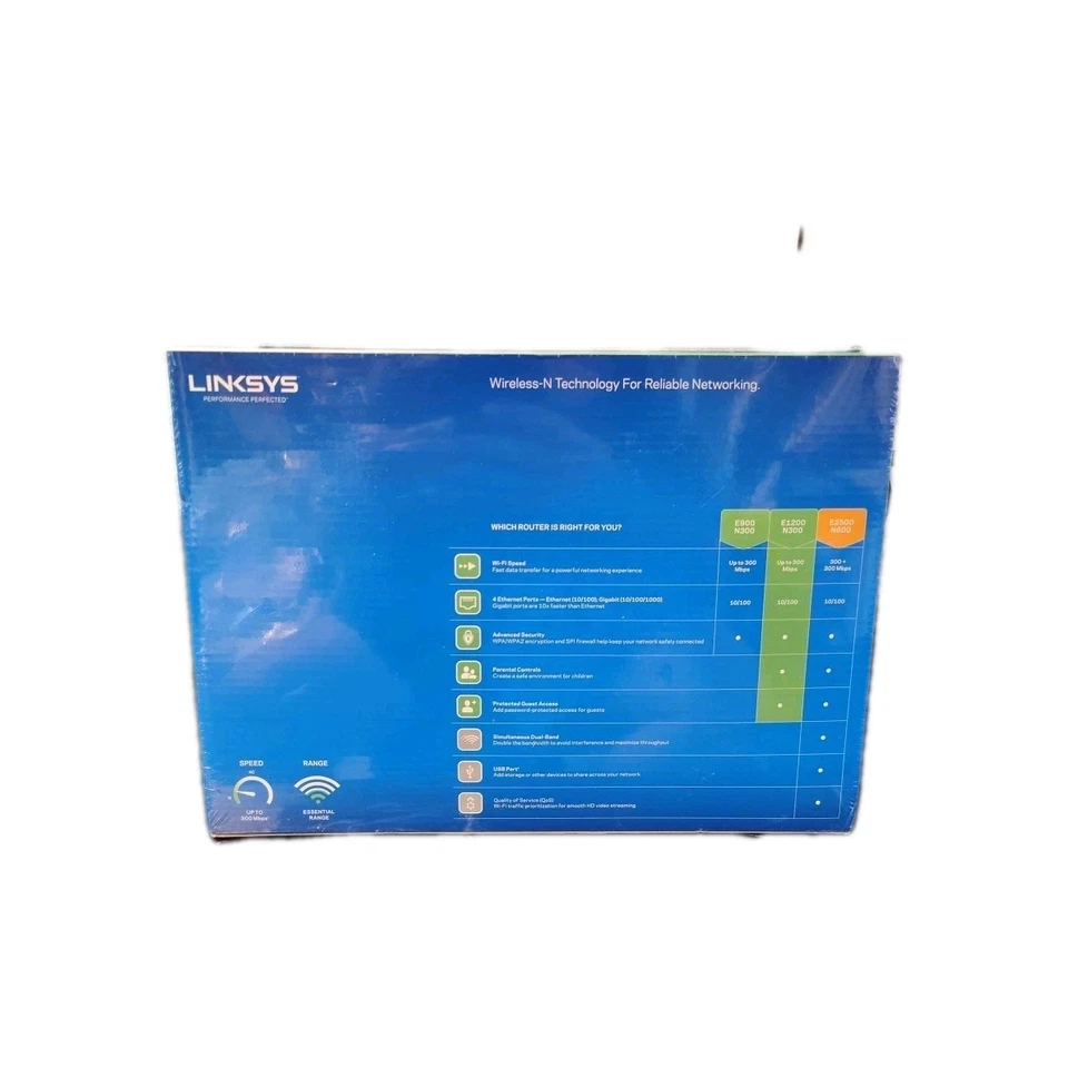 Linksys N300 E1200 300 Mbps 4-Port 10/100 Wireless N Router New In Box - Image 2 of 4