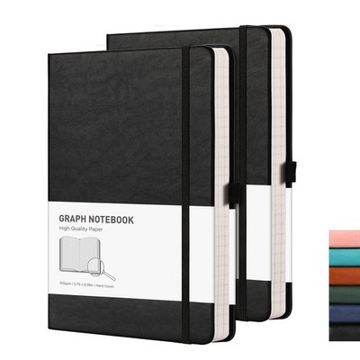 RETTACY Millimeterpapier Notizbuch A5 2er Pack - 384 Seiten quadratisch Notizbuch mit 100 g/m² 