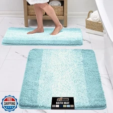 GORILLA GRIP Ultra Soft Plush Bathroom Rugs with Rubber Backing Set of 2, Abs