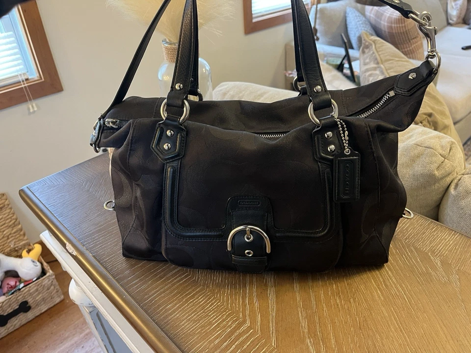 Coach Black Vintage Glitter Legacy Shoulder Bag Purse Silver Hardware Y2K Buckle - Image 2 of 4