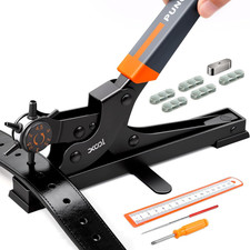 Revolving Punch Plier Kit, Leather Hole Punch Set for Belts, Watch Bands, Straps