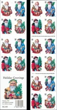 SFSTAMPS US Scott 3537-3540 Vintage Santa Pane of 20 Stamps MNH 2001 small date