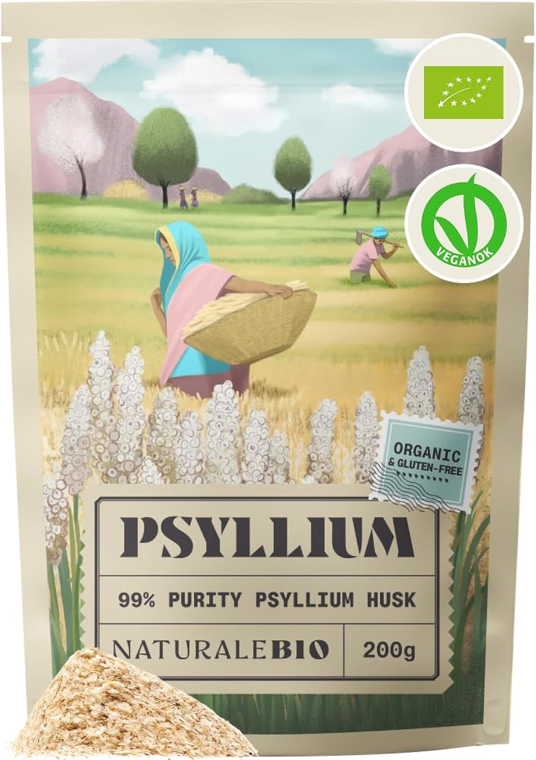 Organic Psyllium Husk 200g Pure Seed Husks Gluten-Free Soluble Fibre for Baking - Image 4