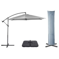 VonHaus  3m Cantilever Parasol with 60L Base & Waterproof Cover - Grey