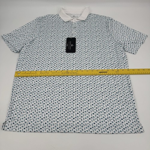 Grayson & Dunn Golf Polo Shirt Mens Large All Over Print New White Drinks - Picture 4 of 5