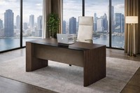 Robuster Arbeitszimmer Schreibtisch Brauner BüRotisch HolzmöBel