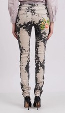 Gucci Bleach Dyed Embroidered Flower Stretch Skinny Jeans - 27 NWT 1,410 Italy