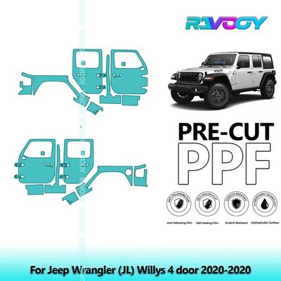 PreCut Paint Protection PPF Kit For Jeep Wrangler (JL) Willys 4 door 2020-2020