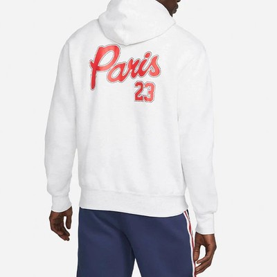 Men's Air Jordan x Paris Saint-Germain Pullover Hoodie Grey -Size