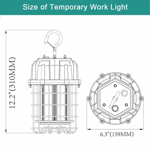 Portable LED Temporary Work Light Hanging Garage Outdoor Jobsite Tunnel Lighting - Picture 13 of 16