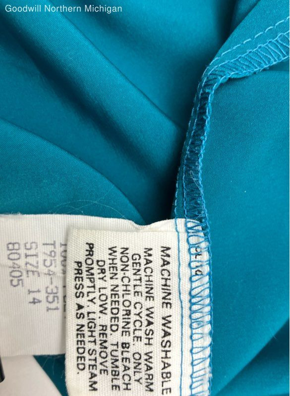 Women's PENDLETON Blue Solid Blouse - Size 14 - image 7