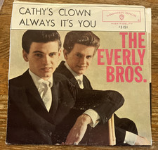 Everly Brothers Cathy's Clown Picture Sleeve 45 RPM 7" 1960 Warner Bros