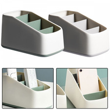 TV Remote Control Holder Table Storage Box 4 Grid Desktop Tidy Organizer Case