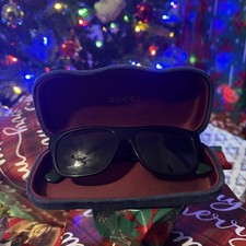 Authentic Gucci GG0340S BLACK FRONT BLACK/GREEN/RED STRIPE Sunglasses