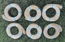 Basket Making 1mm Round Reed Set Of 6 Complete Coils - Many Hundreds Of Feet