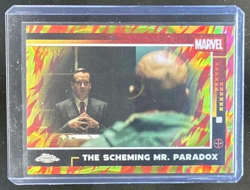 2025 Topps Chrome Deadpool The Scheming Mr. Paradox Red & Orange Lava #/39