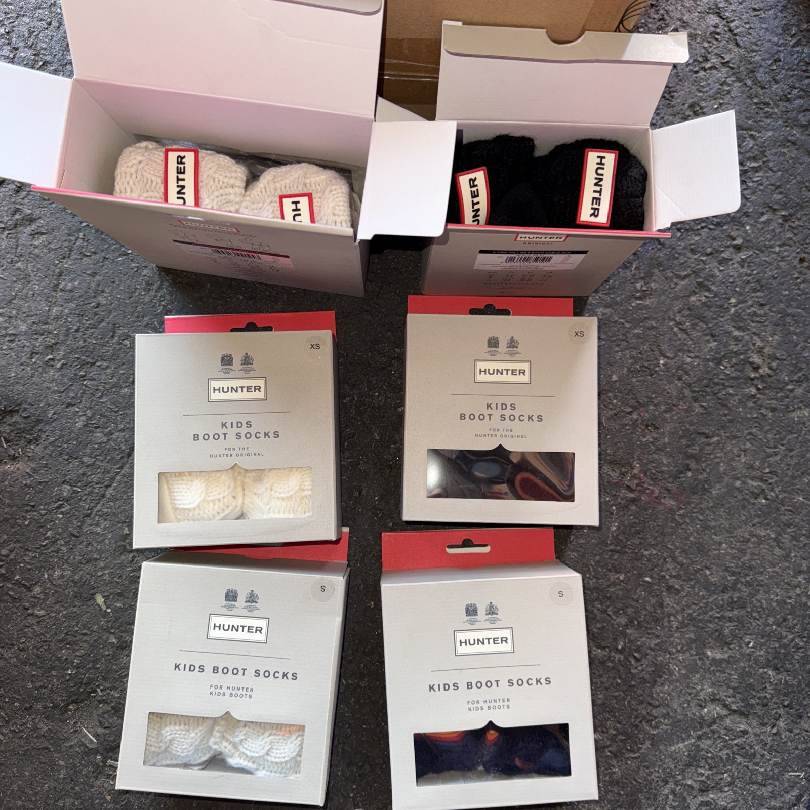 Hunter Kids Boot Socks Black/ivory/white Sizes Vary