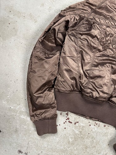Vintage Y2K Brown Utility Japanese Style Bomber Jacket Avant Garde Boxy - Picture 9 of 11