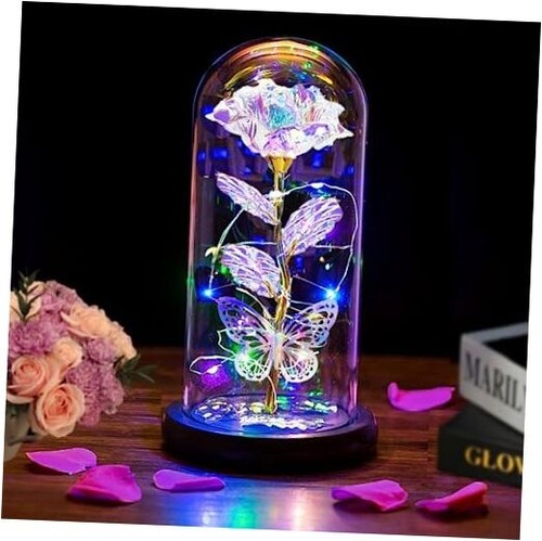 Mothers Day Flowers Gifts for Mom Wife Her Women,Light Up Rose Flower in A Gold