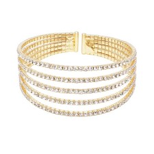 Rosemarie Collections Women's Stunning 5 Strand Rhinestone Crystal Statement ...