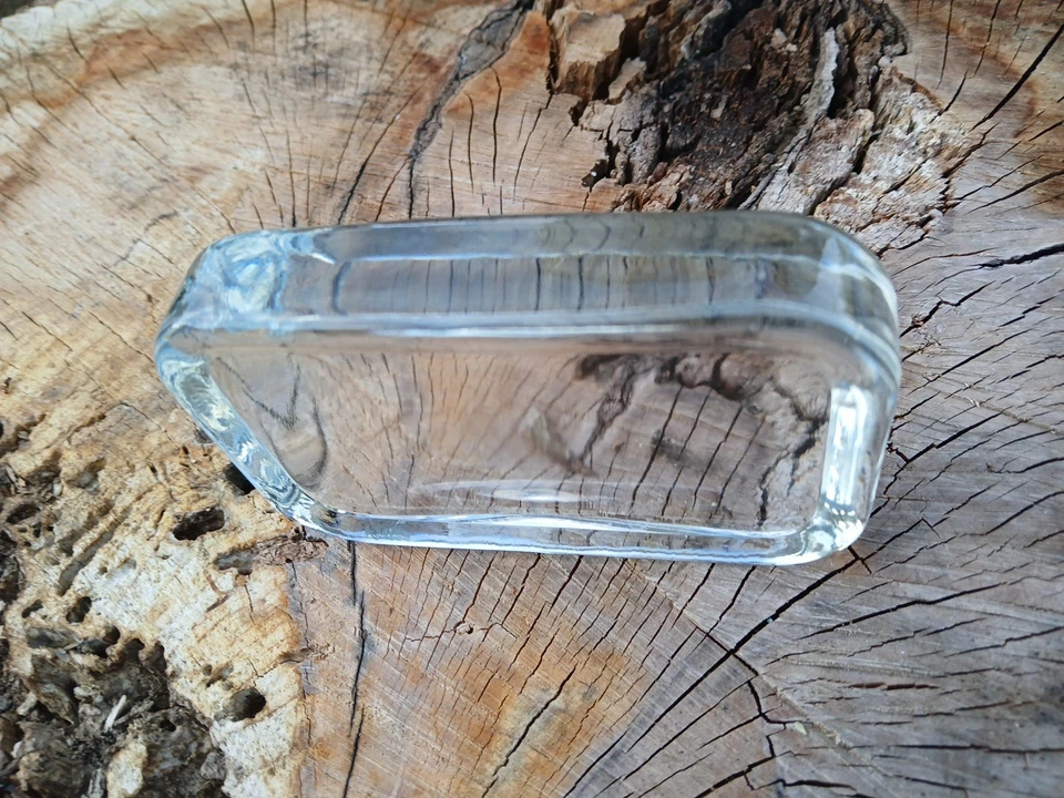  JABONERA DE VIDRIO LISO TRANSPARENTE VICTORIANO ÚNICO DE 4"×2"×7/8" DE COLECCIÓN Foto 3 de 4