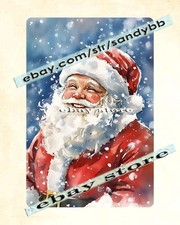 Classic Santa metal sign cheerful holiday art