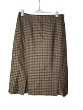 Worthington Midi Pencil Skirt 12P Plaid Multicolor Front Pleats Lined Vtg 80s