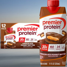 Premier Protein Shake, Chocolate Peanut Butter, 30g Protein,11 fl oz,12ct