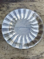 Annieglass Signed 1994 1997Roman Antique Platinum Glass Striped Plate 10.25”