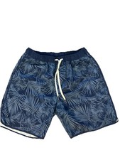 Fair Harbor Swim Trunks Blue Tropical Mens XL Lined Drawstring Pockets