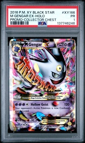 2016 POKEMON XY BLACK STAR PROMO COLLECTOR CHEST #XY166 M GENGAR EX PSA 1