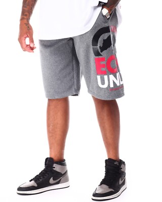 ECKO UNLTD GREY POLYESTER FLEECE SHORTS SZ:3XL 3X XXXL NWT